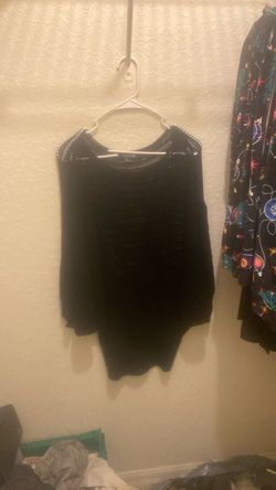 Black Open Knit Oversized Sweater