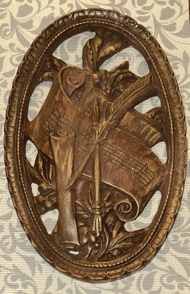Vintage Sheet Music Brown Wall Plaque