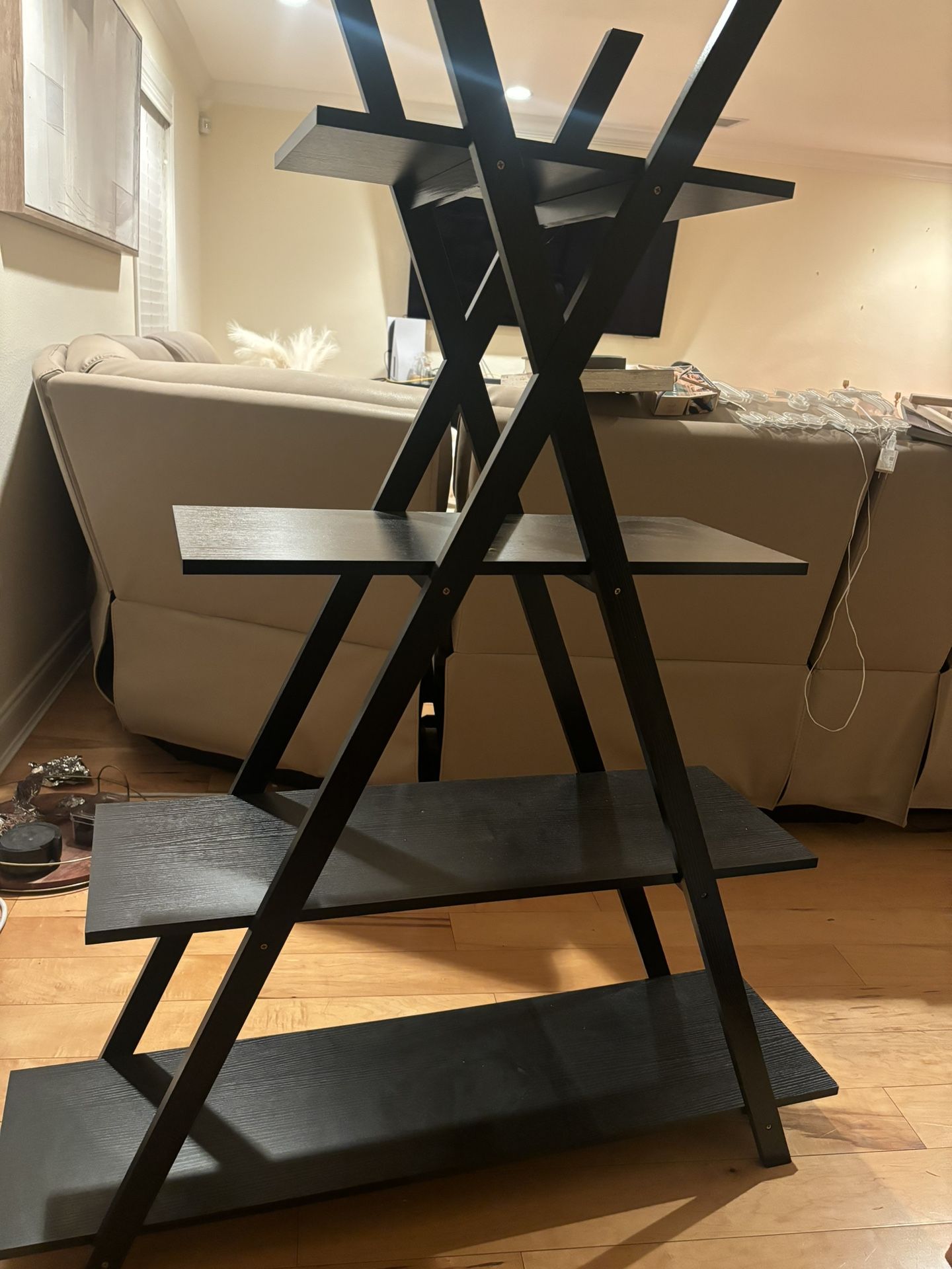 4 Tier Black Shelf-Wood