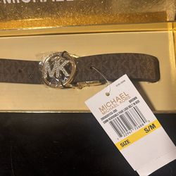 BROWN  25 MM.   REVERSIBLE PAVE LOGO BELT