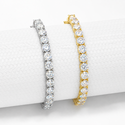VVS1 Moissanite Tennis Bracelets 2-5mm in 925 Sterling Silver, 18K Gold Vermeil