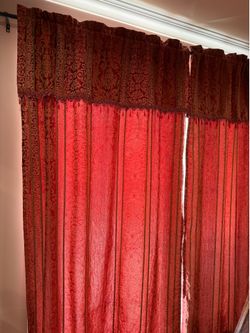 Curtain panels with beaded valance , 2 for $45