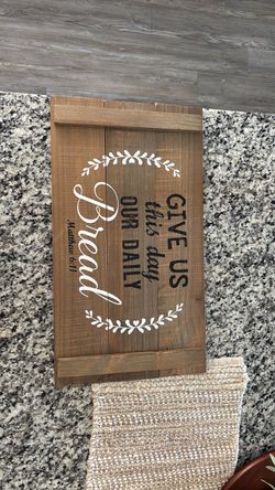 Farmhouse Wood Sign – Matthew 6:11