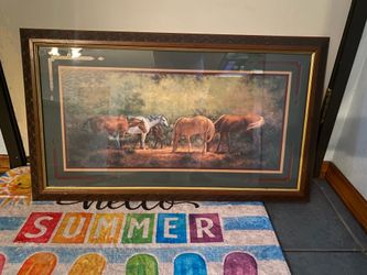 Large picture of horses, 32×16 home interiors