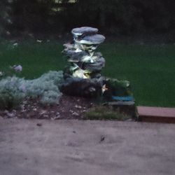 Outdoor Three Tiered Illuminated Fountain