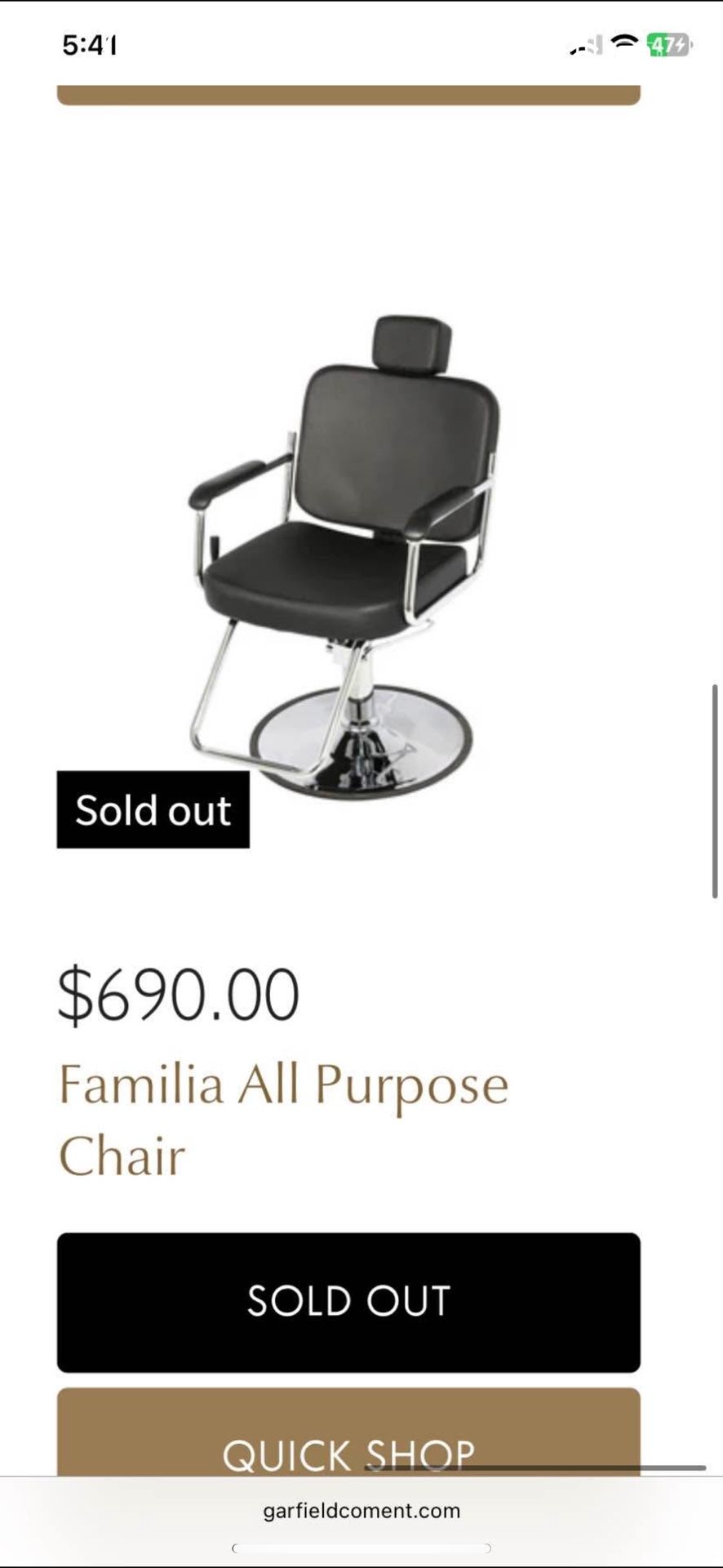 **$250 FIRM** Salon Reclining Chair