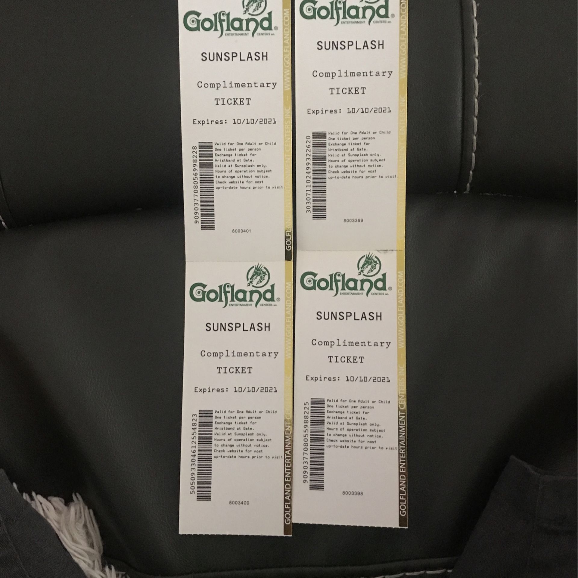 4 Sunsplash Tickets