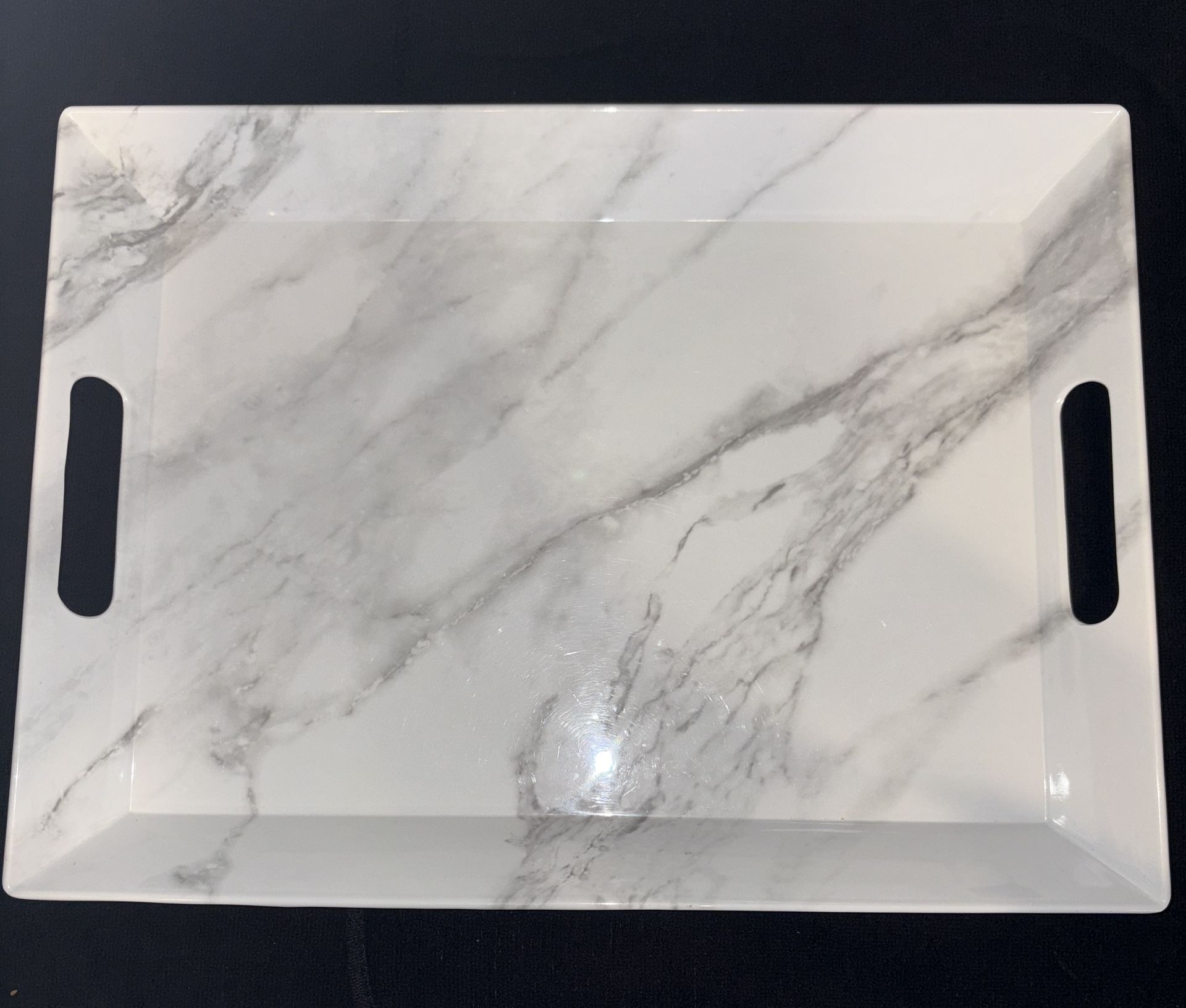 White Faux Marble Style Serving Tray.
