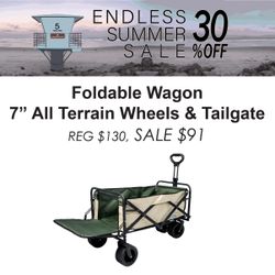 Foldable Wagon - 7" All Terrain Wheels, $91