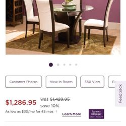 Venice 5-pc 48" Glass Dining Set