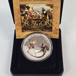 2012 Tuvalu Dragons of Legend St. George and the Dragon 1 oz Silver Proof Coin