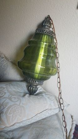 Antique Green glass hanging lamp