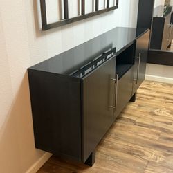 Large TV Cabinet , Buffet , Console Table With Glass On The Top 