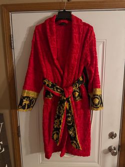 Versace Red Baroque Bathrobe