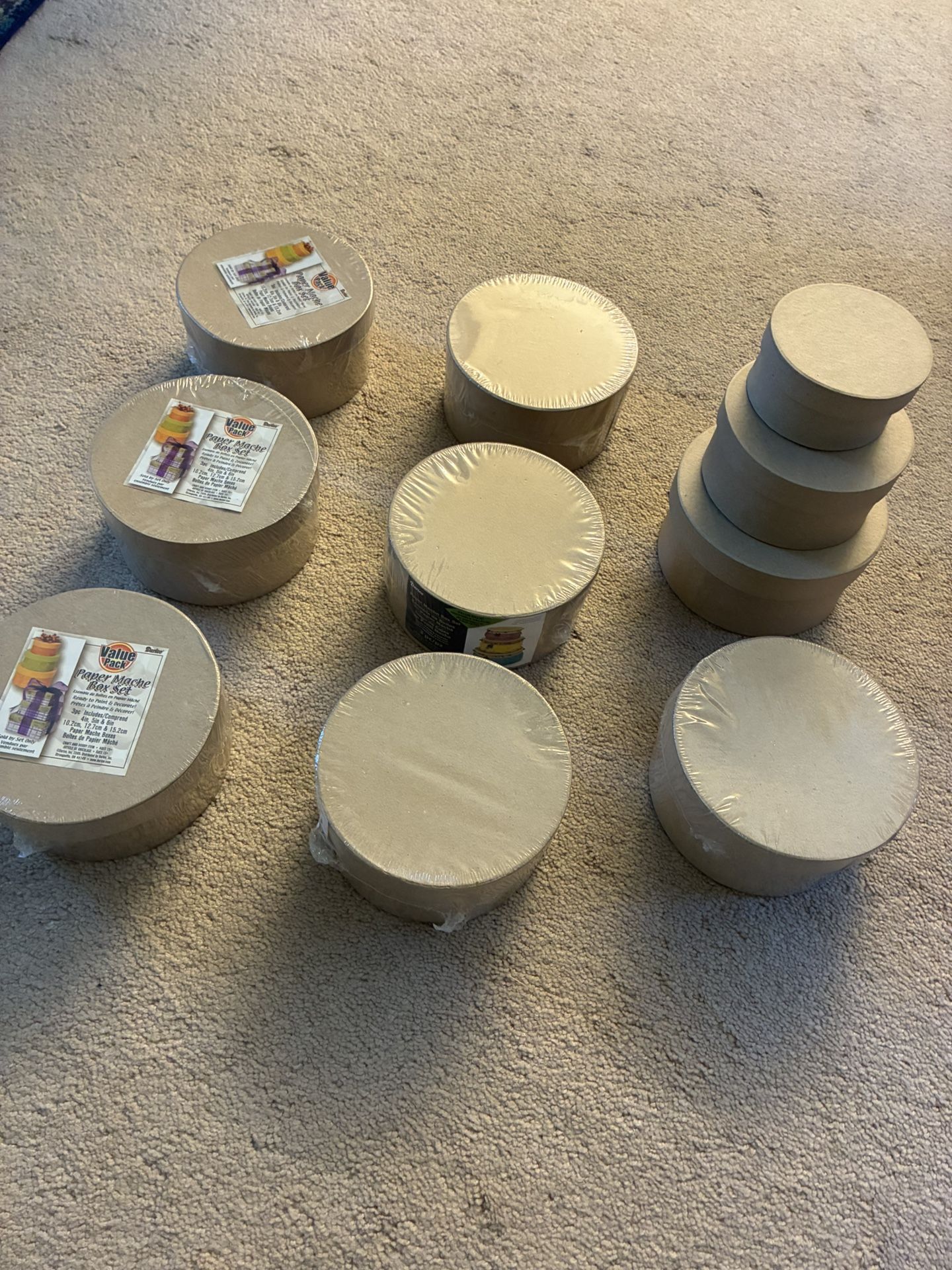 Darice round papier-mâché nesting boxes