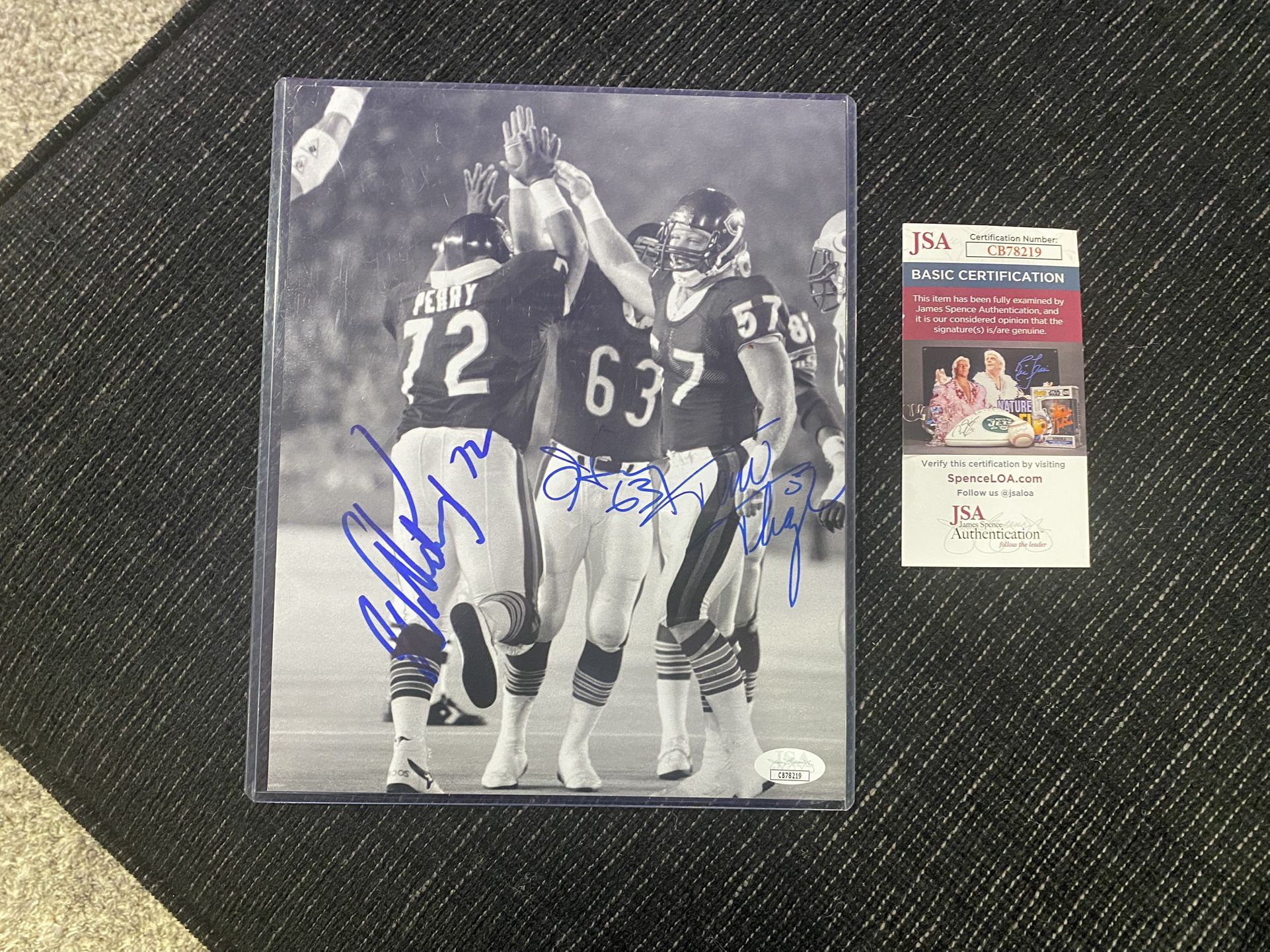 William Perry, Tom Thayer, Jay Hilgenberg Autographed 8x10 Photo With JSA COA