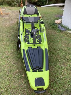 BonaFide P127 pedal fishing kayak with accessories