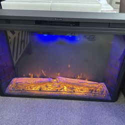 Electric Fireplace Insert with Multi-Color LED Flame