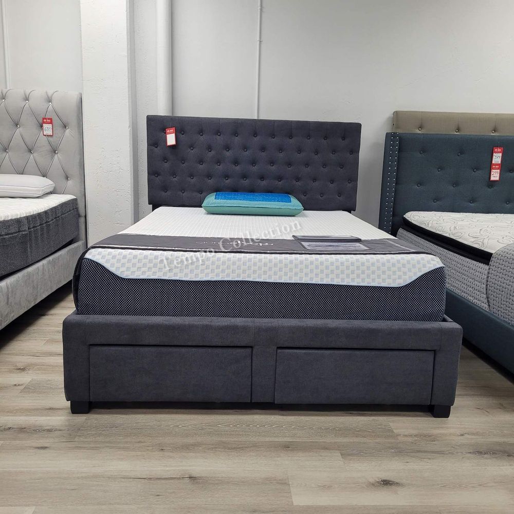 Storage Bed Frame, Queen Bed with Drawers, Bedroom, Drawer Bed