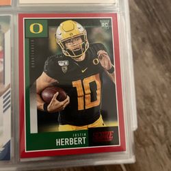 Justin Herbert Rookie card red cover