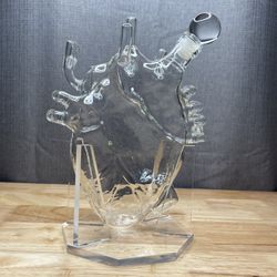 Human Heart Shaped Glass Whiskey Decanter