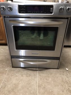 Kitchen aid stove stainless steel