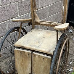 Antique Wood Wheelchair 