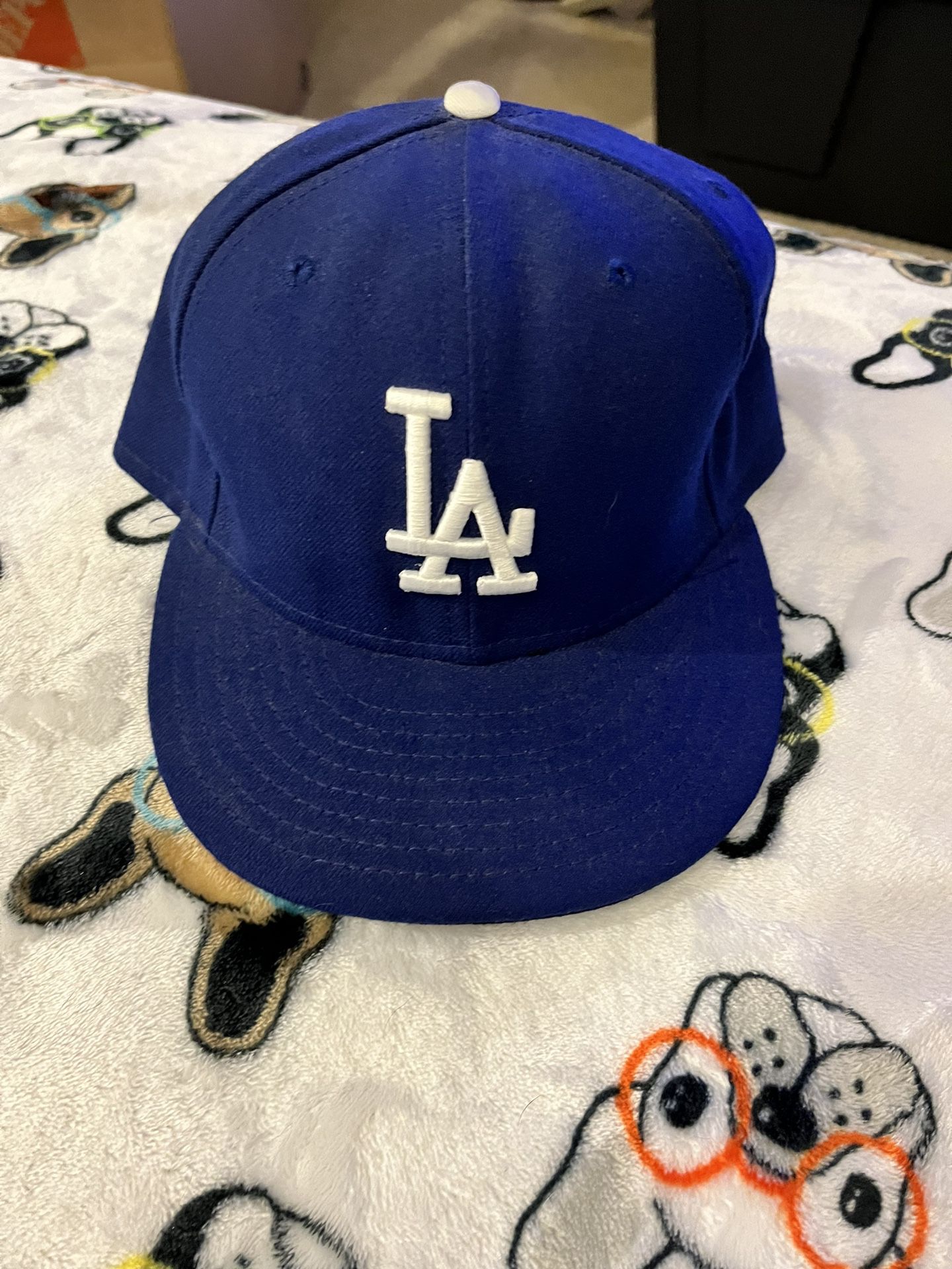 LA dodgers New Era Cool Base MLB Hat Mens Size 7 3/4 Blue White 