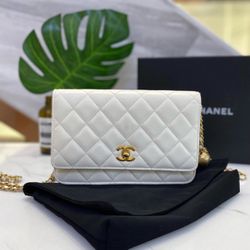 woc white leather bag