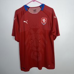 Czech Republic Jersey Mens XL Red Football Puma 2017 2018 *FLAW*