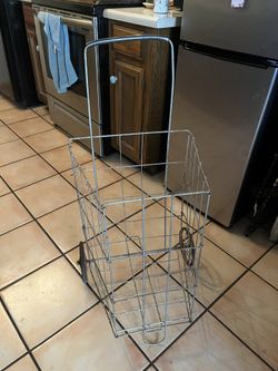 Vintage Metal, folding Shopping Carts, Wheels Rolls, Very Good
