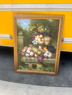 Vintage oil painting on canvas,