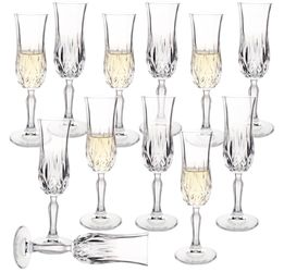 YARYOUNG 4.4Oz Vintage Champagne Glasses Set Of 12 Crystal Dishwasher Safe