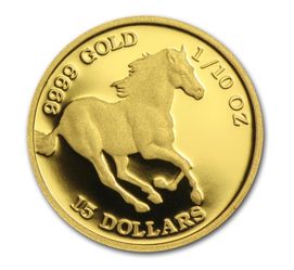 2010 Tuvalu 1/10 oz Proof Gold coin Horse