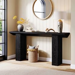 63" Console Table, Wooden Sofa Table Long Entryway Table