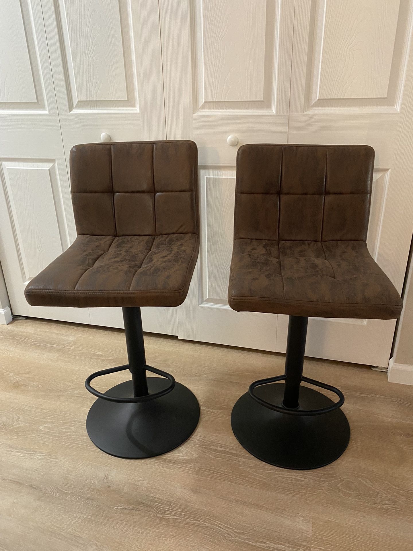 Two  Bar Stools- Set of 2-360° Swivel Barstools with Back,