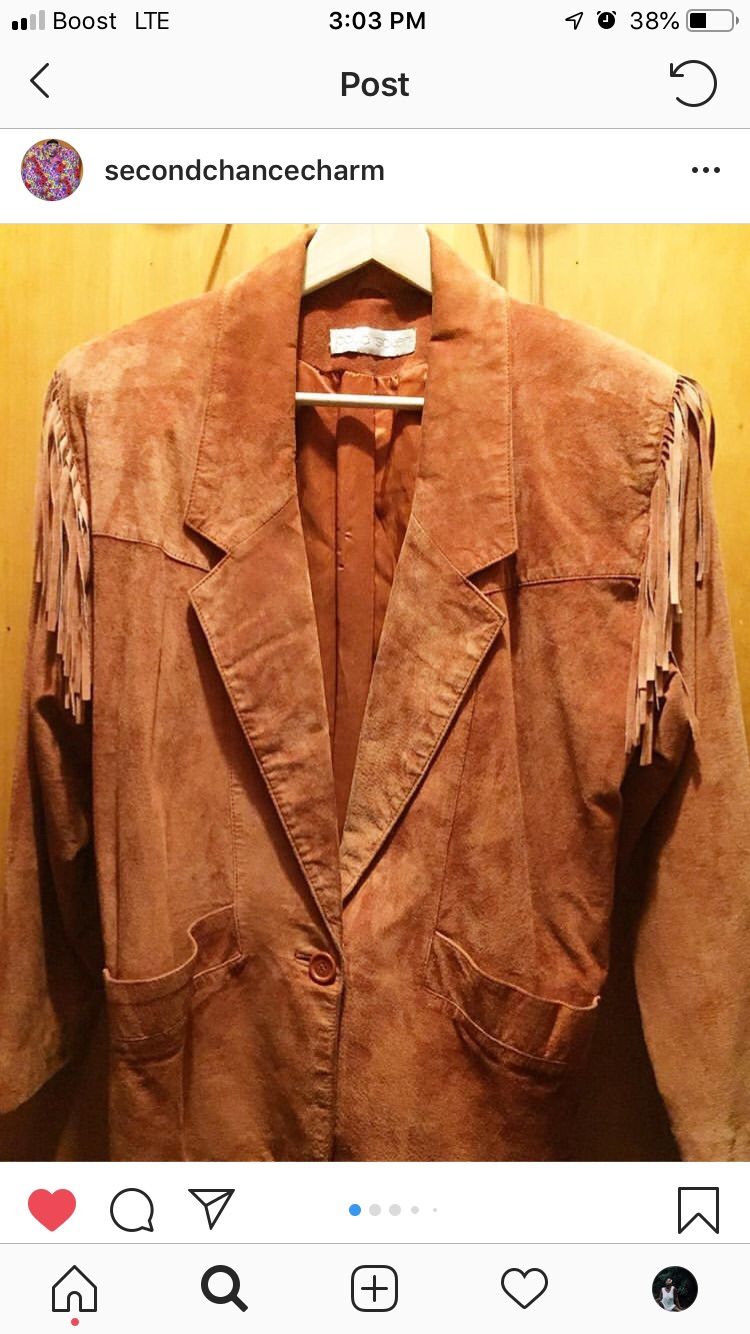 Vintage Suede Jacket with Fringes