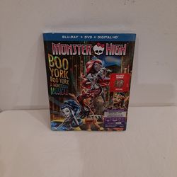 Monster High: Boo York Musical(Blu-Ray,2015, 2-Disk Set) DVD "Sealed"