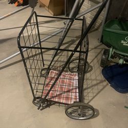 Collapsible grocery cart with wheels