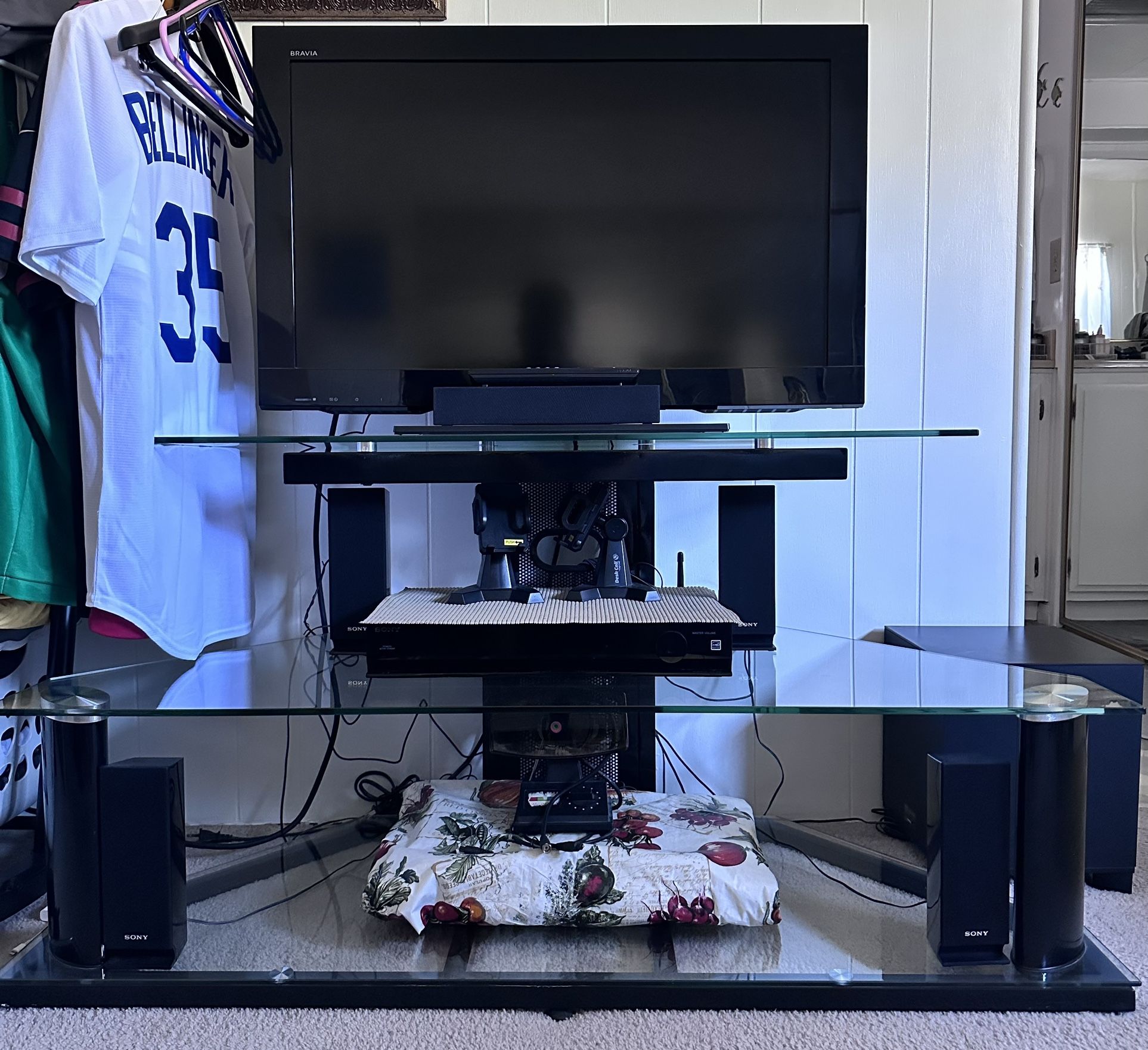 Sony 32” TV with surround Speakers.