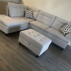 New Living Room Sectional Sofa Couch With Ottoman