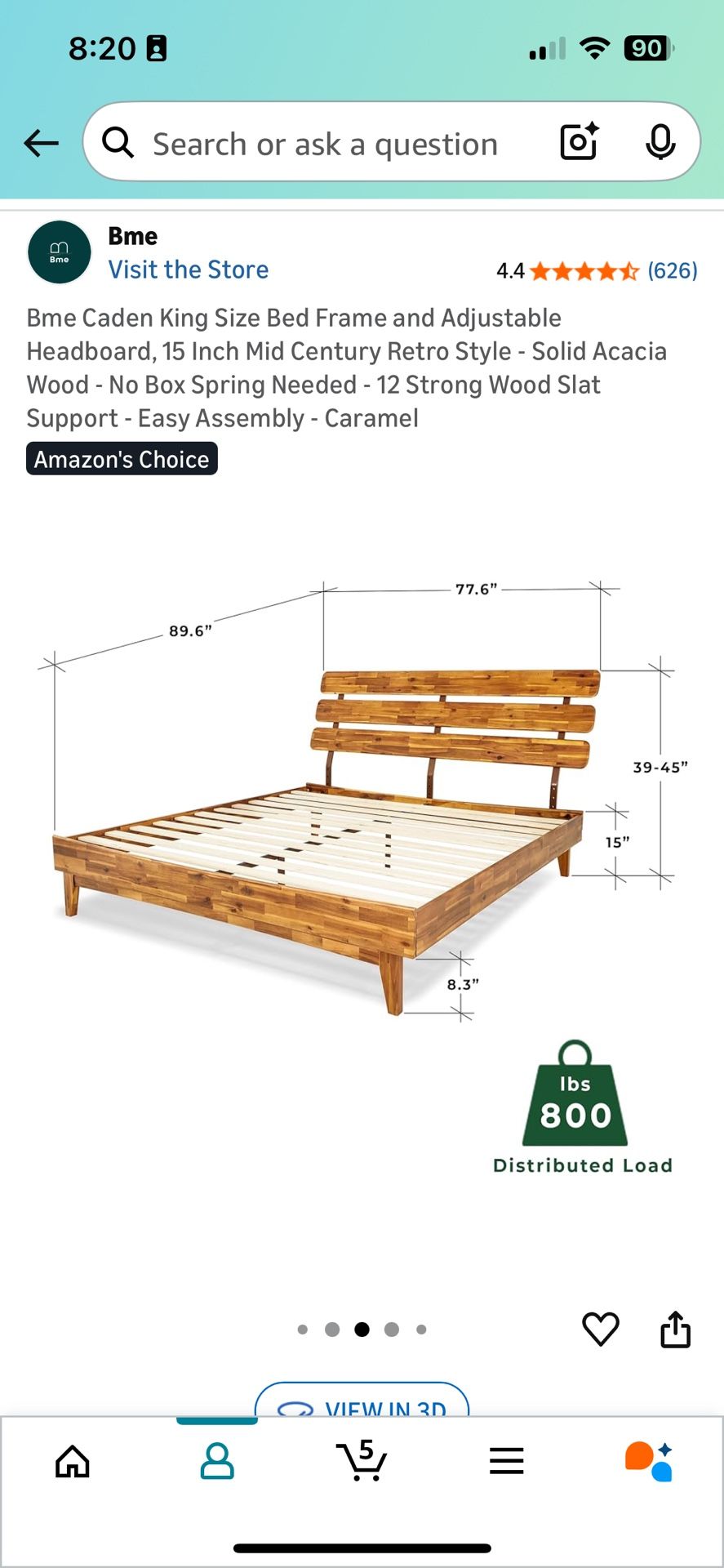 Acacia king Headboard And Bed Frame