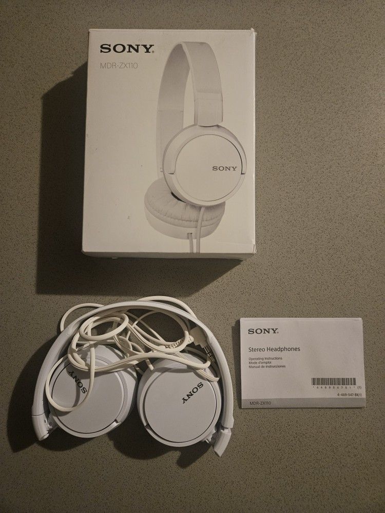 Sony MDR-ZX110 Ear-Pad Headband Wired Headphones - White