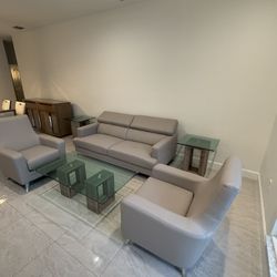  Gray Color Sofa With Coffee Table & Night stands 