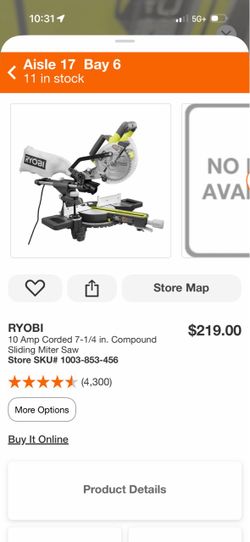 Ryobi 10 Amp 7-1/4 in. Compound Sliding Miter Saw