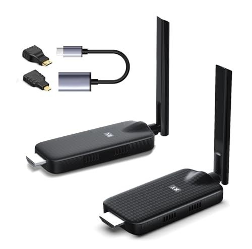 LIULANZ Wireless HDMI Transmitter and 1 Receiver USB-C Extender Kit,Plug amp Play 165FT Portable 2.4G/5G Wirelessly Simultaneous Expansion for Multipl