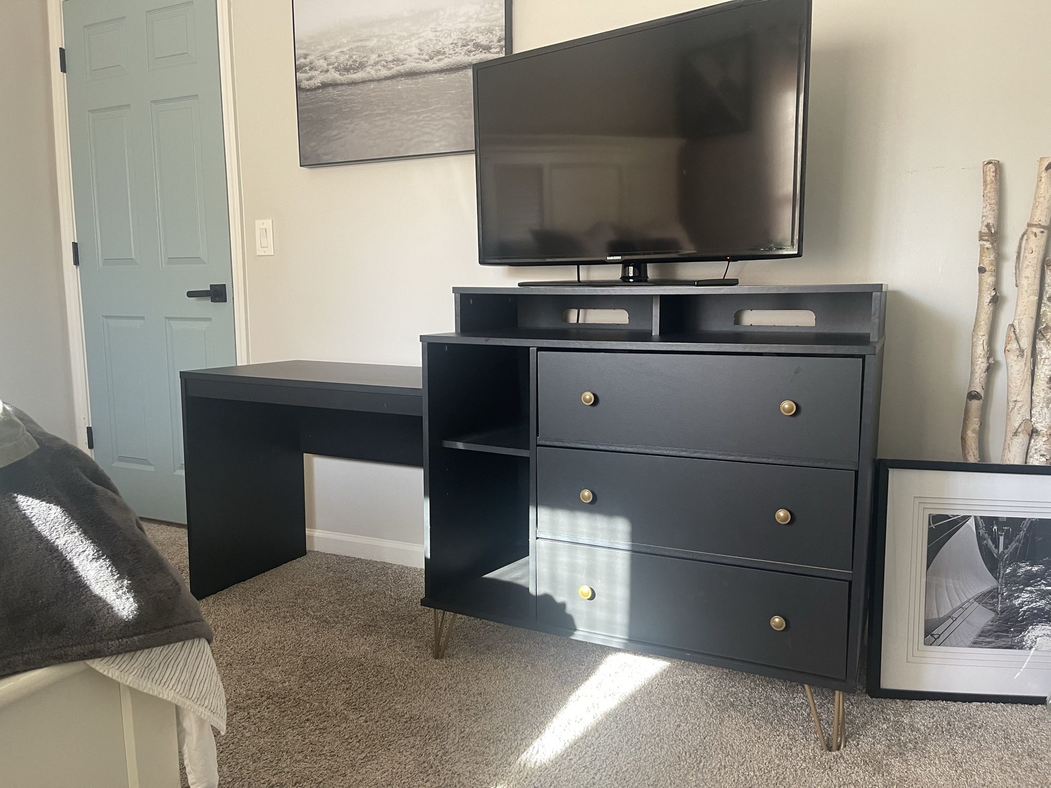 3-in-1 Media Dresser and Desk Combo