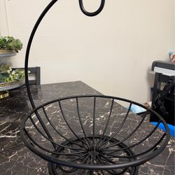 Nice Black Metal Fruit Bowl. Comes apart.