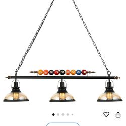 Ridgeyard 3 Lights Billiard Ball Decoration Chandelier Island Light Hanging Pool Table Light Edison
