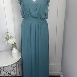 Teal Green Maxi Dress $35 (size Small To 3X)